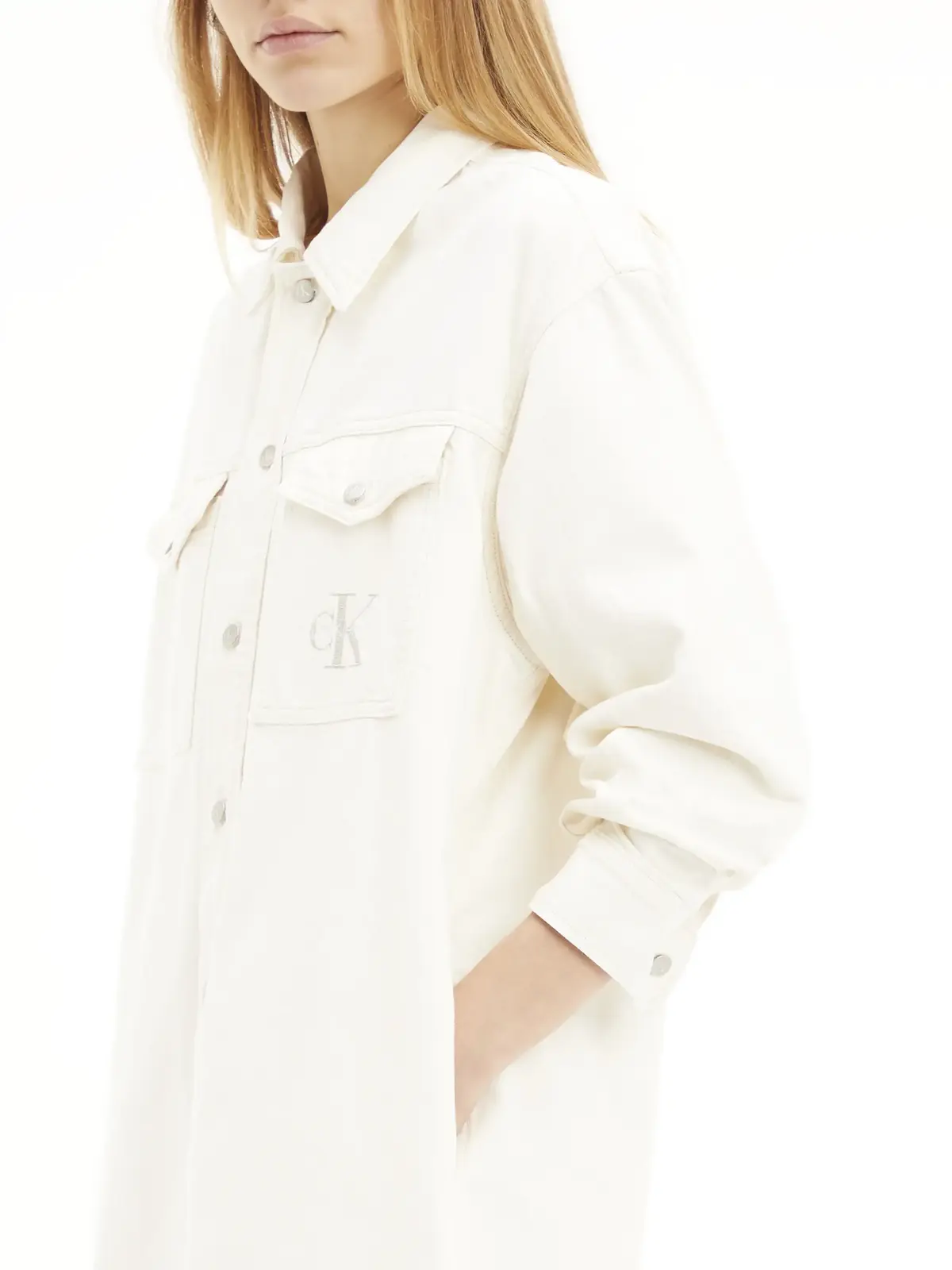Calvin Klein LONG JACKET DRESS Kadın Beyaz Elbise