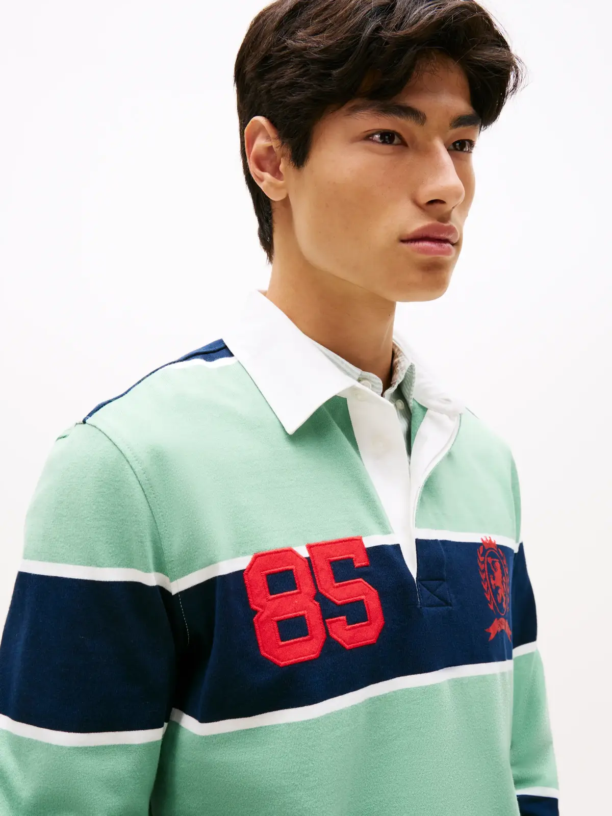 Tommy Hilfiger TJM RLX STRIPE RUGBY, MAS Yeşil Erkek Polo T-Shirt