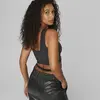 Puma T7 Shiny Cropped Top Parlak Siyah Kadın T-Shirt