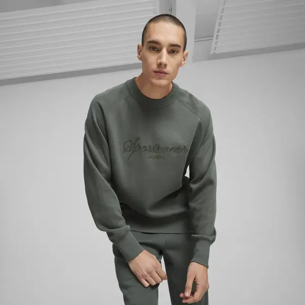 PUMA CLASSICS+ Crew Gri Erkek Sweatshirt