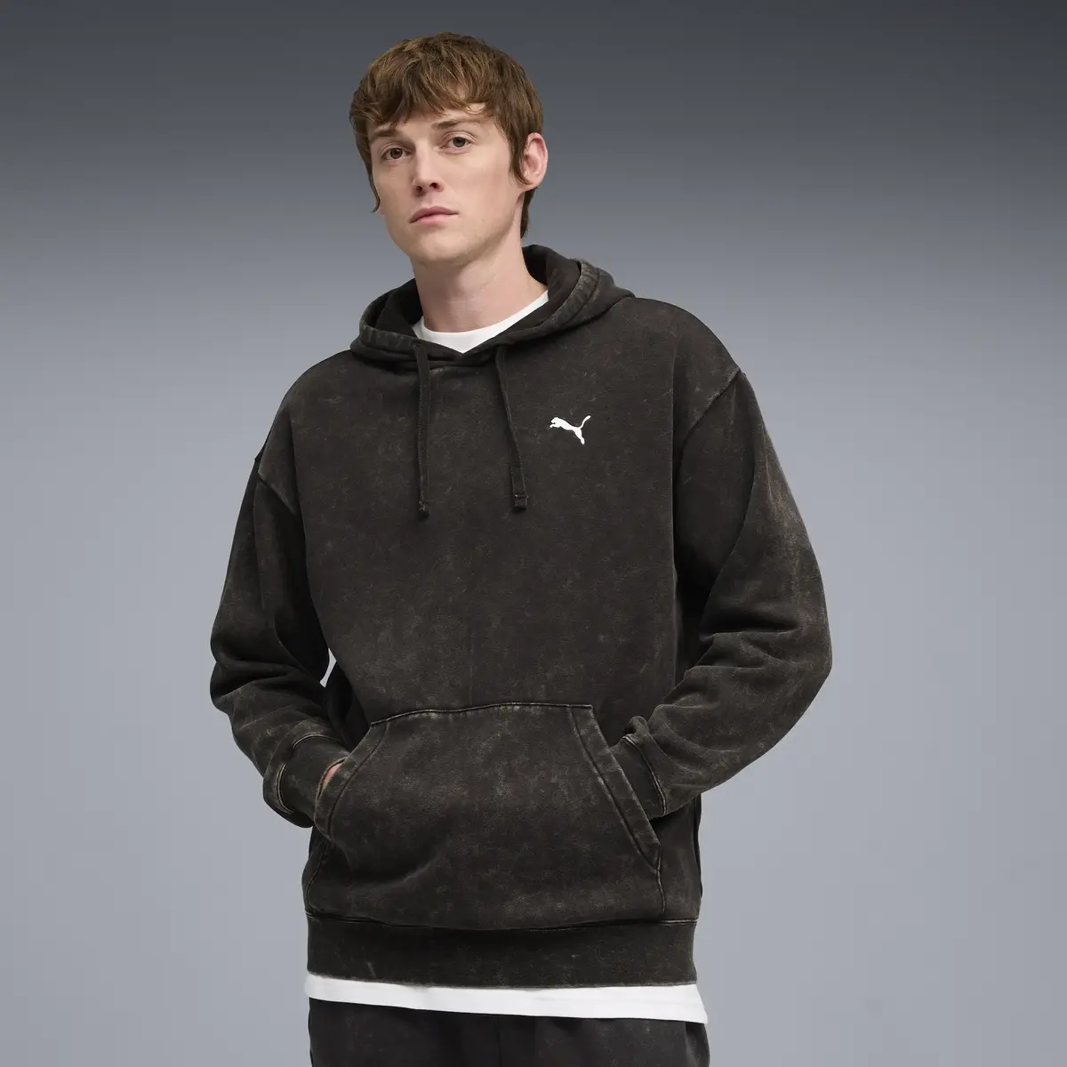 PUMA ESS ELEVATED Wash Hoodie Erkek Siyah Hoodie