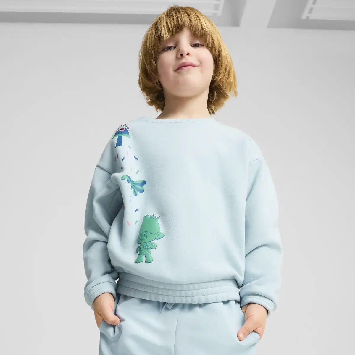 Puma X TROLLS Graphic Crew Mavi Erkek Sweatshirt