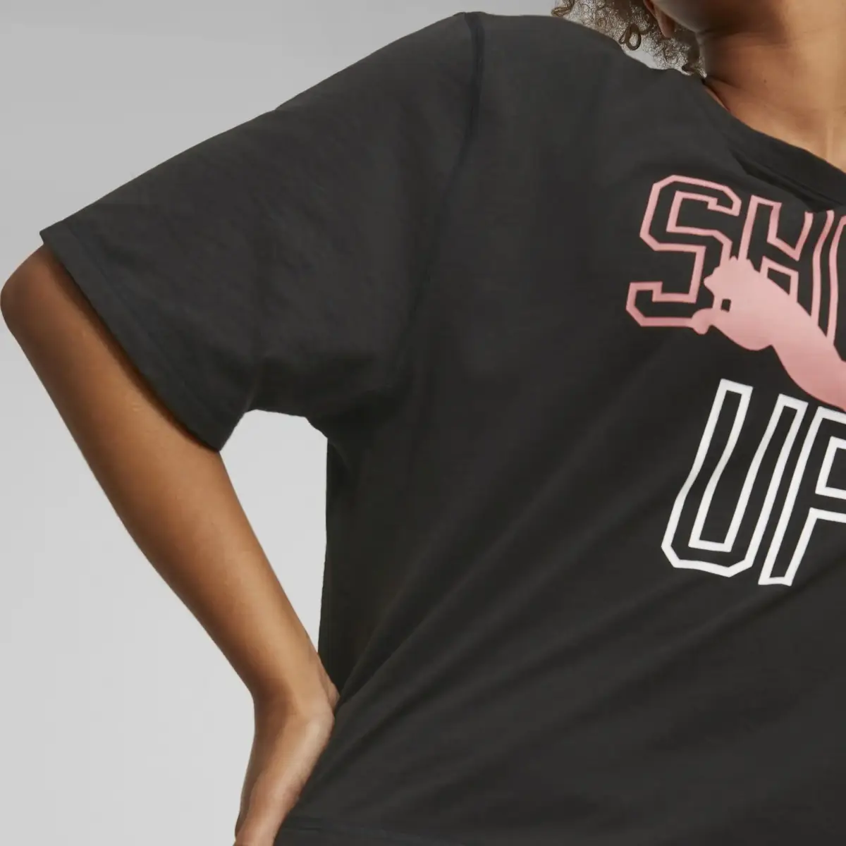 Puma WOMENS GRAPHIC BOXY CROP TEE Siyah Kadın Tank / Kolsuz Üst