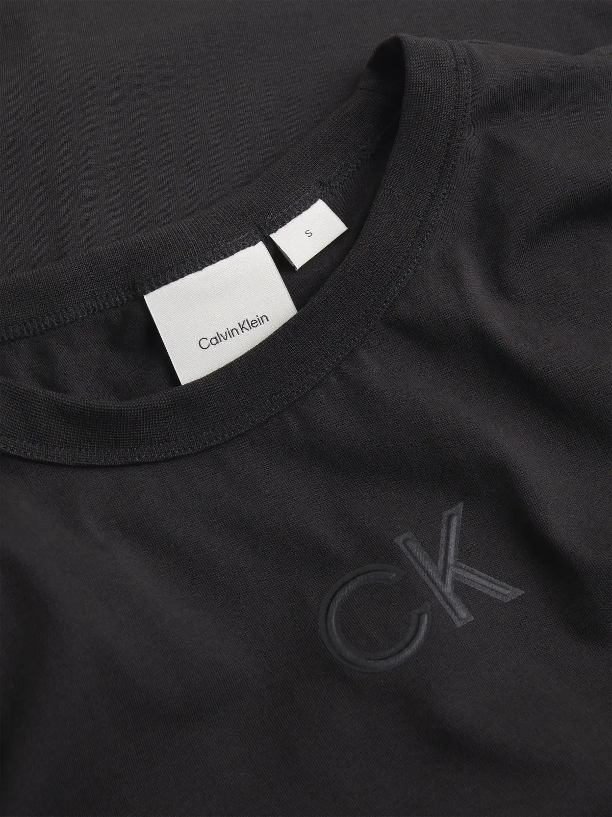 Calvin Klein SATIN CK SLIM T-SHIR, BEH Siyah Kadın T-Shirt & Polo