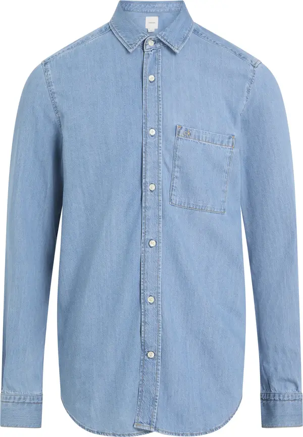 Calvin Klein LYOCELL BLEACHED BLU Erkek Mavi Gömlek