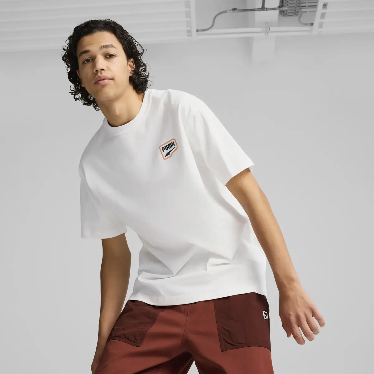 Puma DOWNTOWN Relaxed Graphic Tee Beyaz Erkek T-Shirt