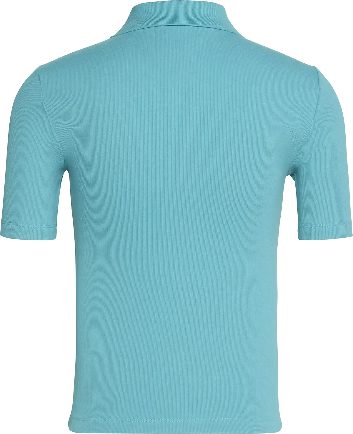 Calvin Klein A - WOVEN LABEL 2X2 RIB POLO Yeşil Kadın Polo T-Shirt