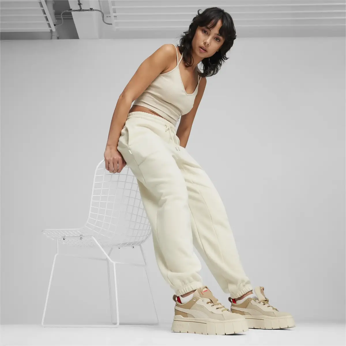 Puma INFUSE Relaxed Sweatpants TR Bej Kadın Eşofman Altı