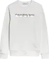 Calvin Klein METALLIC INST. LOGO Erkek Beyaz Sweatshirt