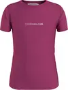 Calvin Klein METALLIC CHEST LOGO Kadın Pembe T-Shirt
