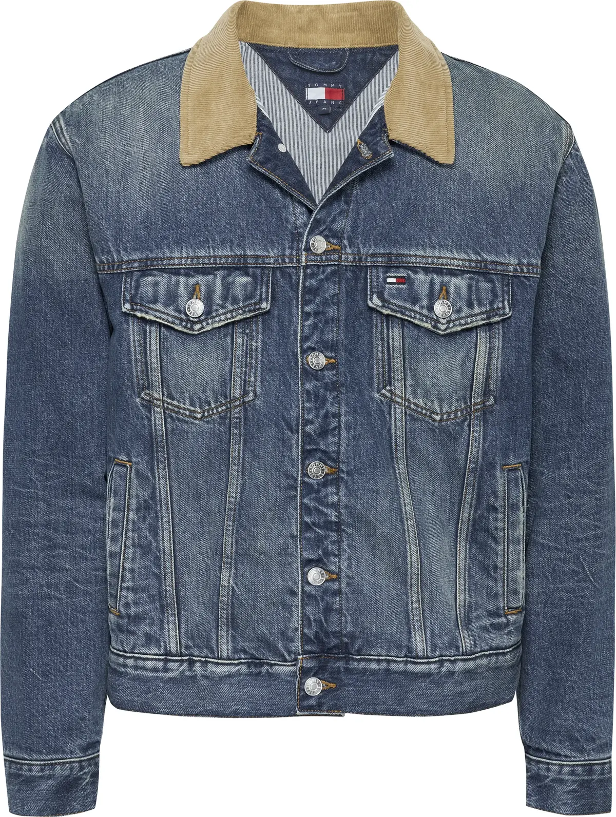 Tommy Hilfiger RLXD CORD COLLAR TRC, 1BK Lacivert Erkek Kot Ceket