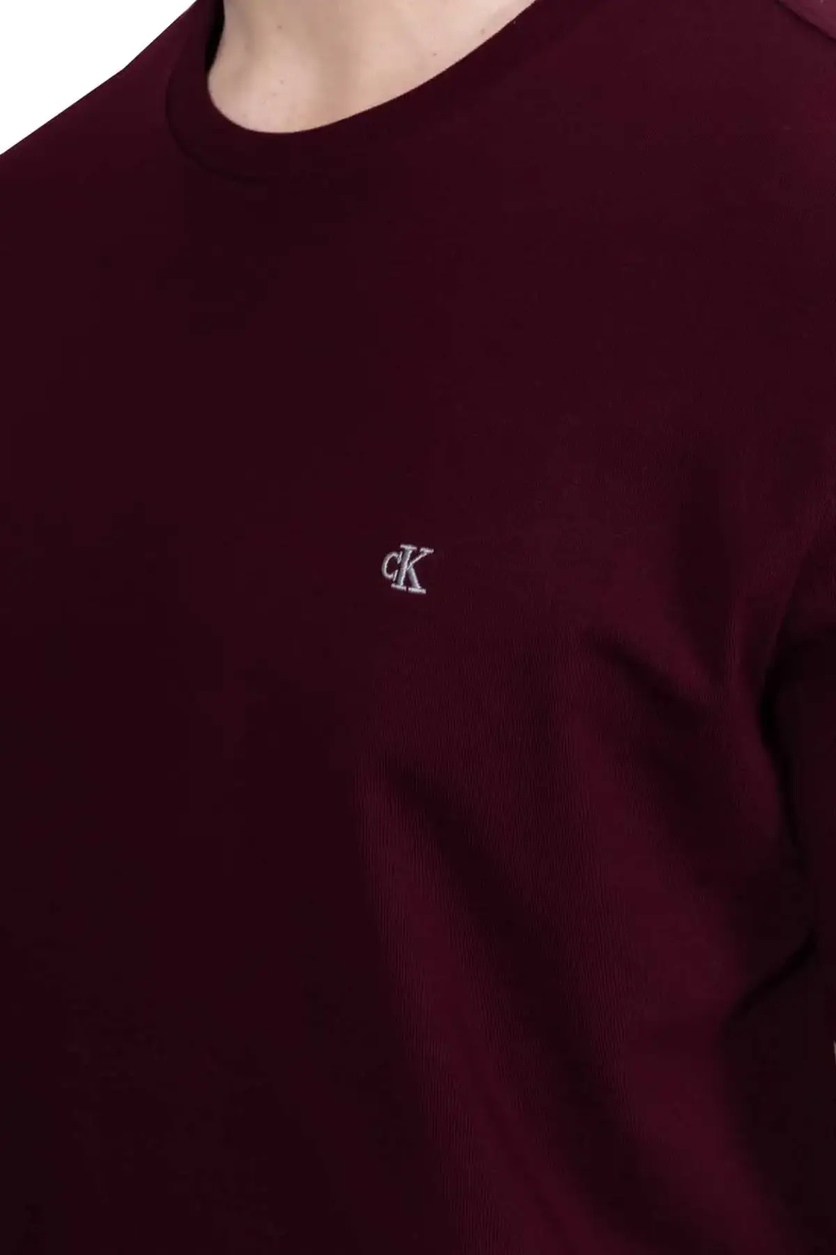 Calvin Klein SS SMOOTH CTTN SOLID CREWNK TEE Bordo Erkek Tişört