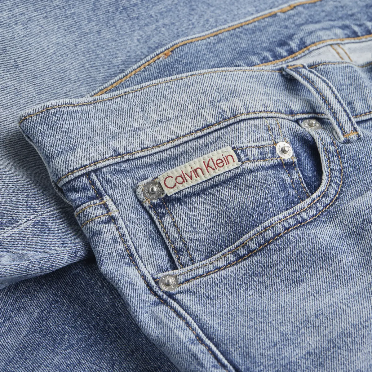 Calvin Klein SLIM TAPER Erkek Mavi Kot Pantolon