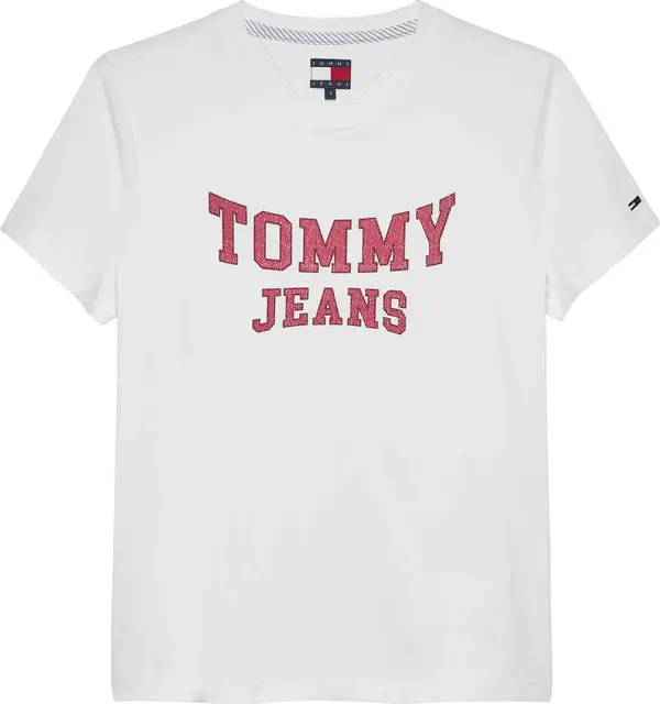 Tommy Hilfiger TJW REG VARSITY TEE, YBL Beyaz Kadın T-Shirt & Polo