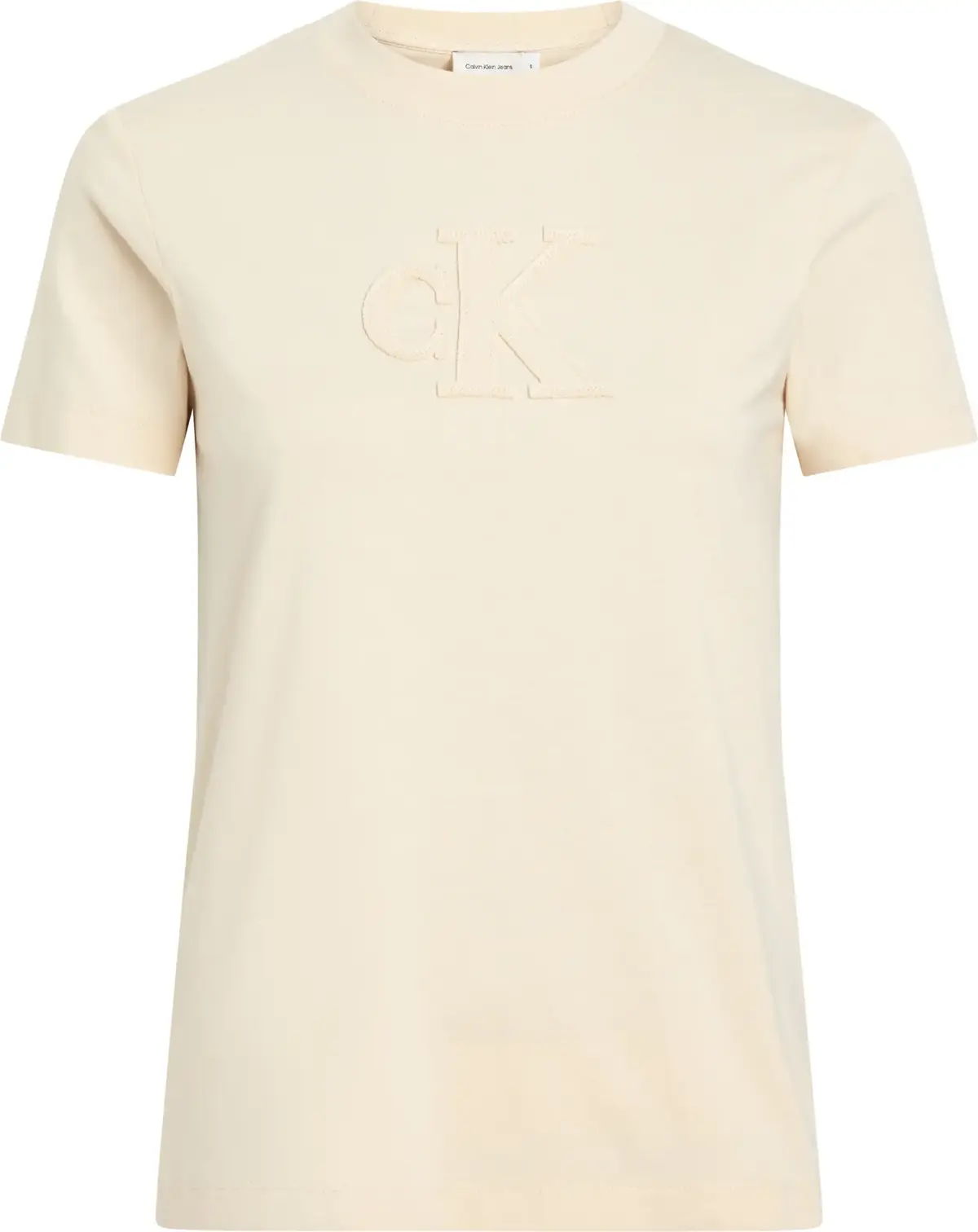 Calvin Klein CK APPLIQUE REGULAR, AEA Bej Kadın T-Shirt & Polo