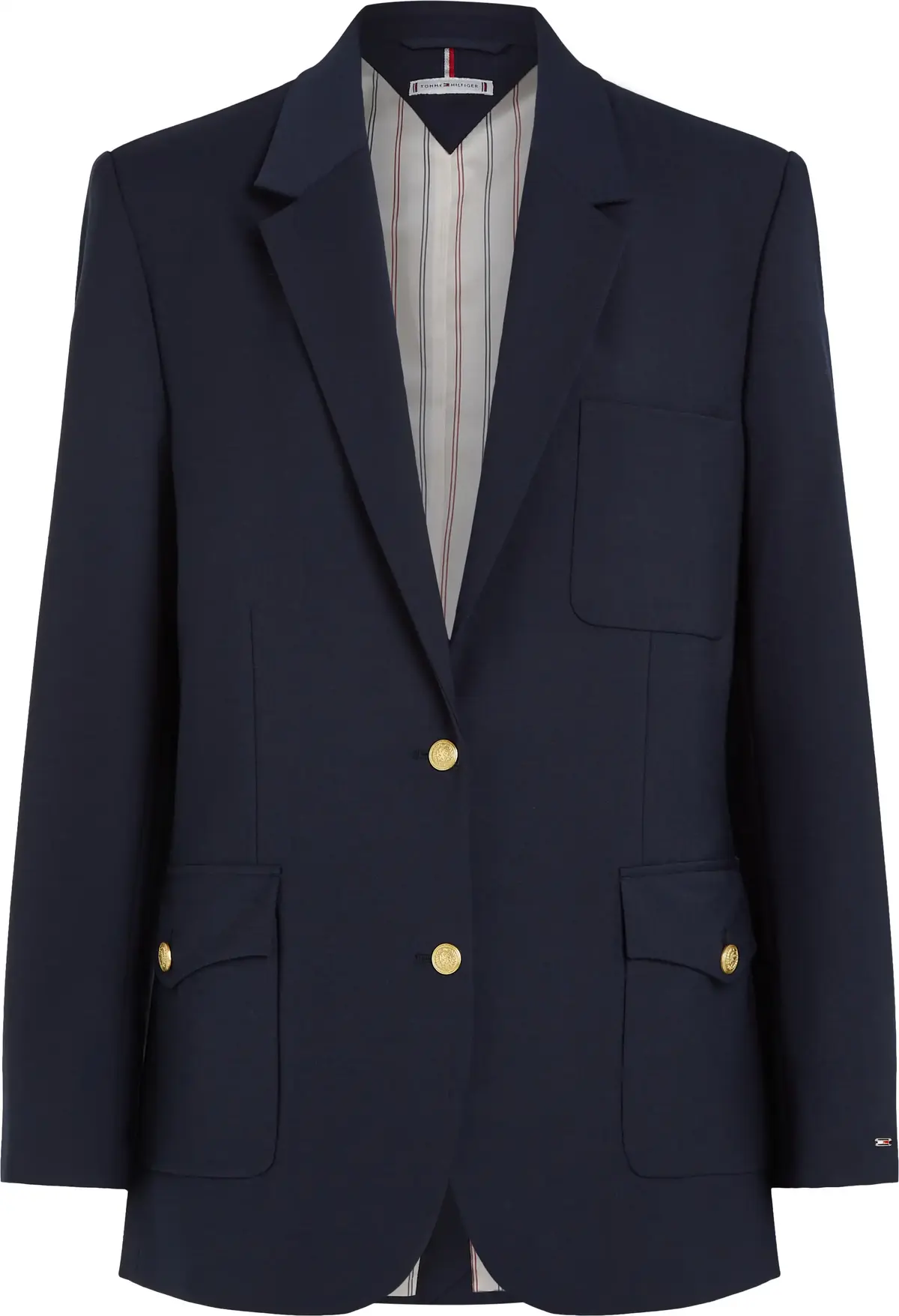 Tommy Hilfiger COOL WOOL RELAXED SB, C1G Lacivert Kadın Ceket