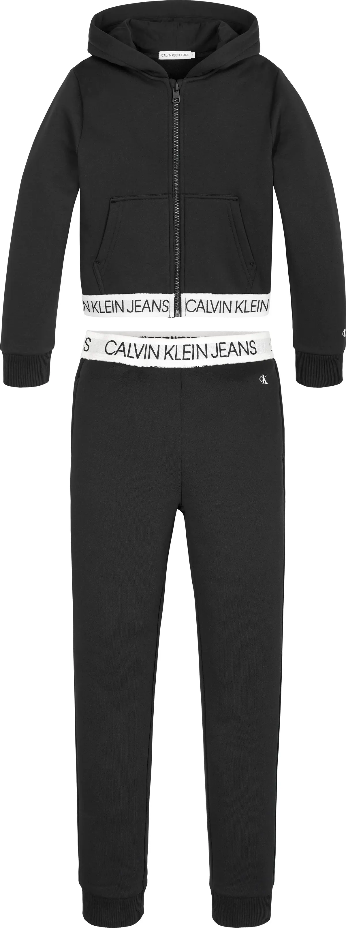 Calvin Klein LOGO TAPE ZIP THROUG Kadın Siyah Sweatshirt
