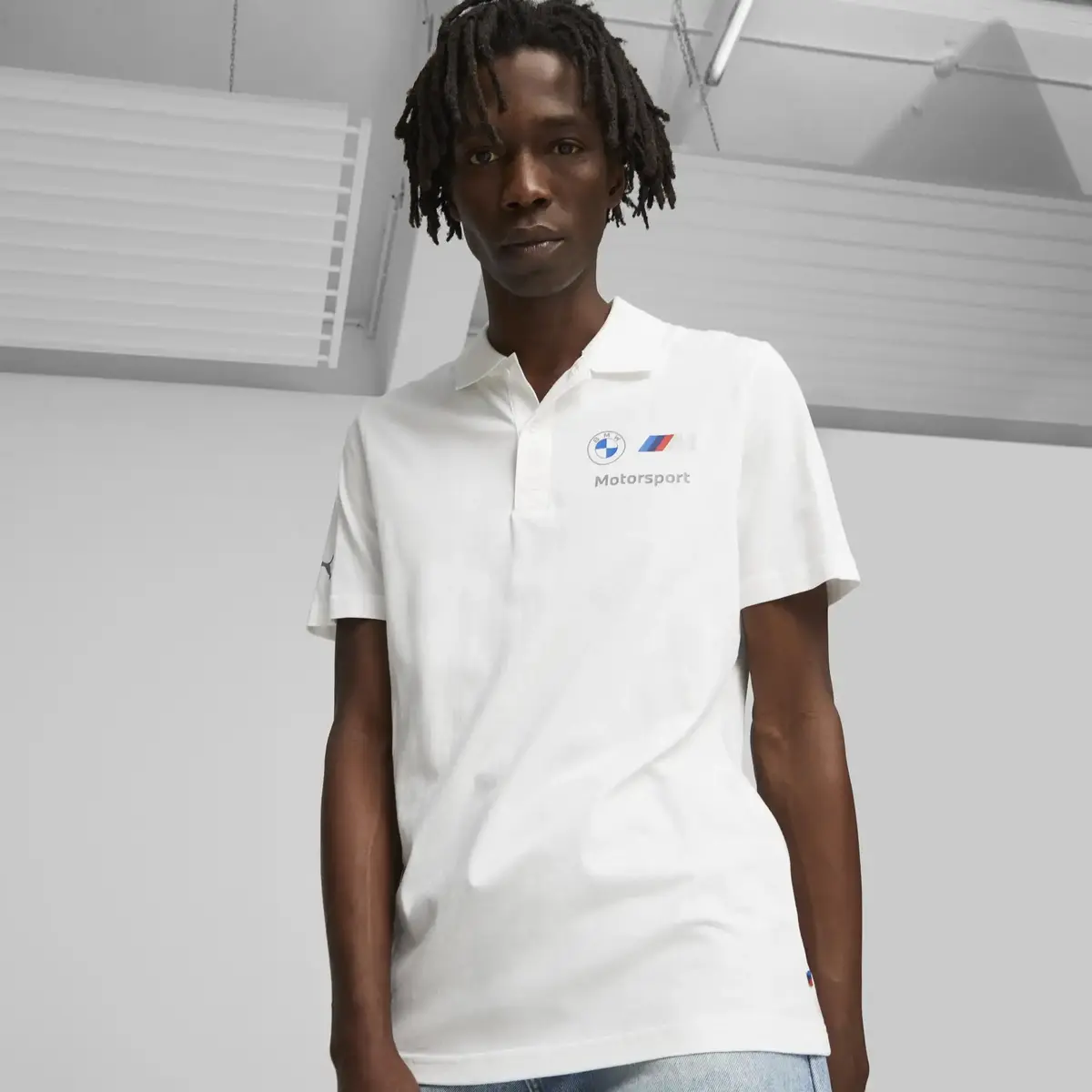 PUMA BMW MMS ESS Polo Beyaz Erkek Polo T-Shirt