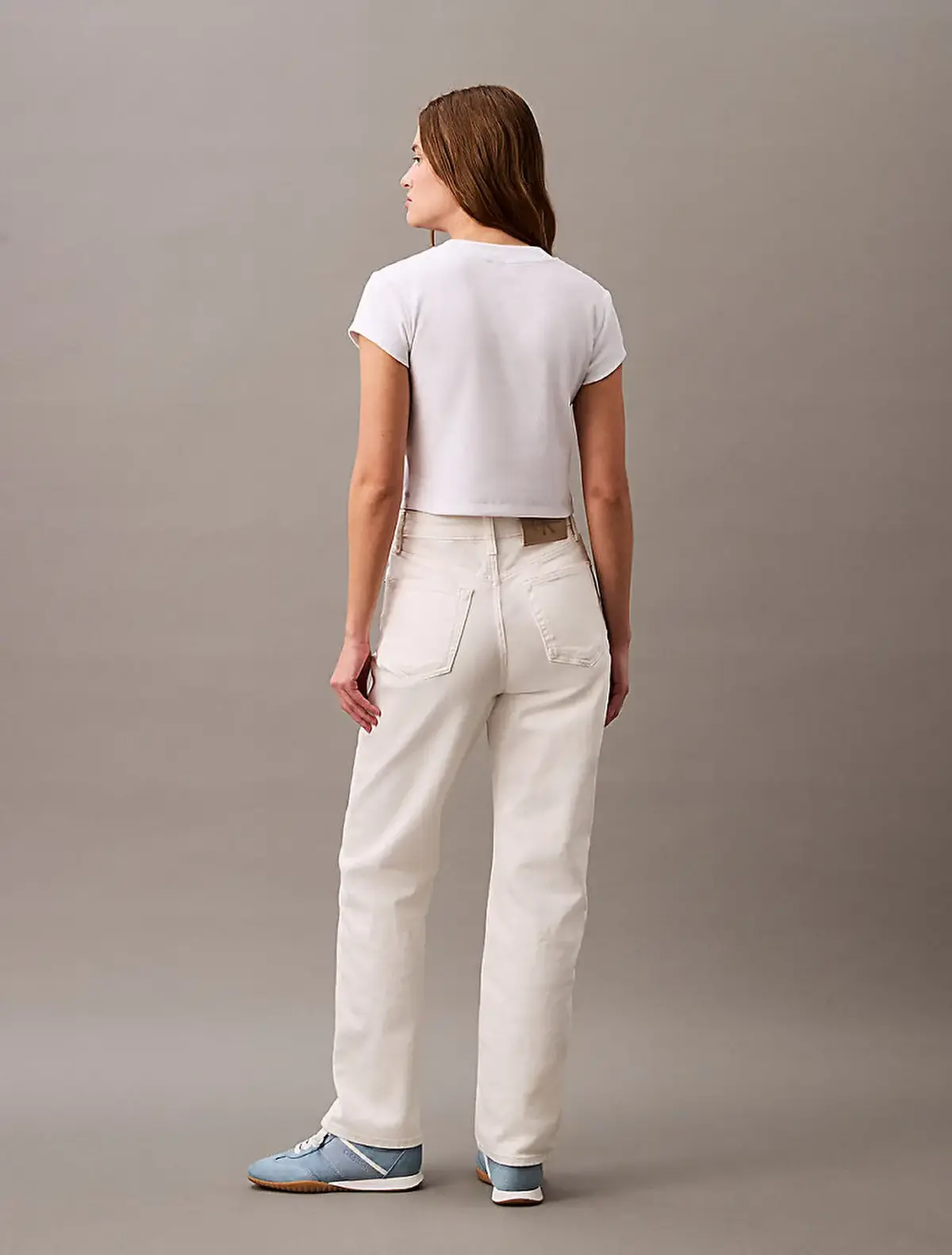 Calvin Klein MONOGRAM BABY TEE Beyaz Kadın Tişört