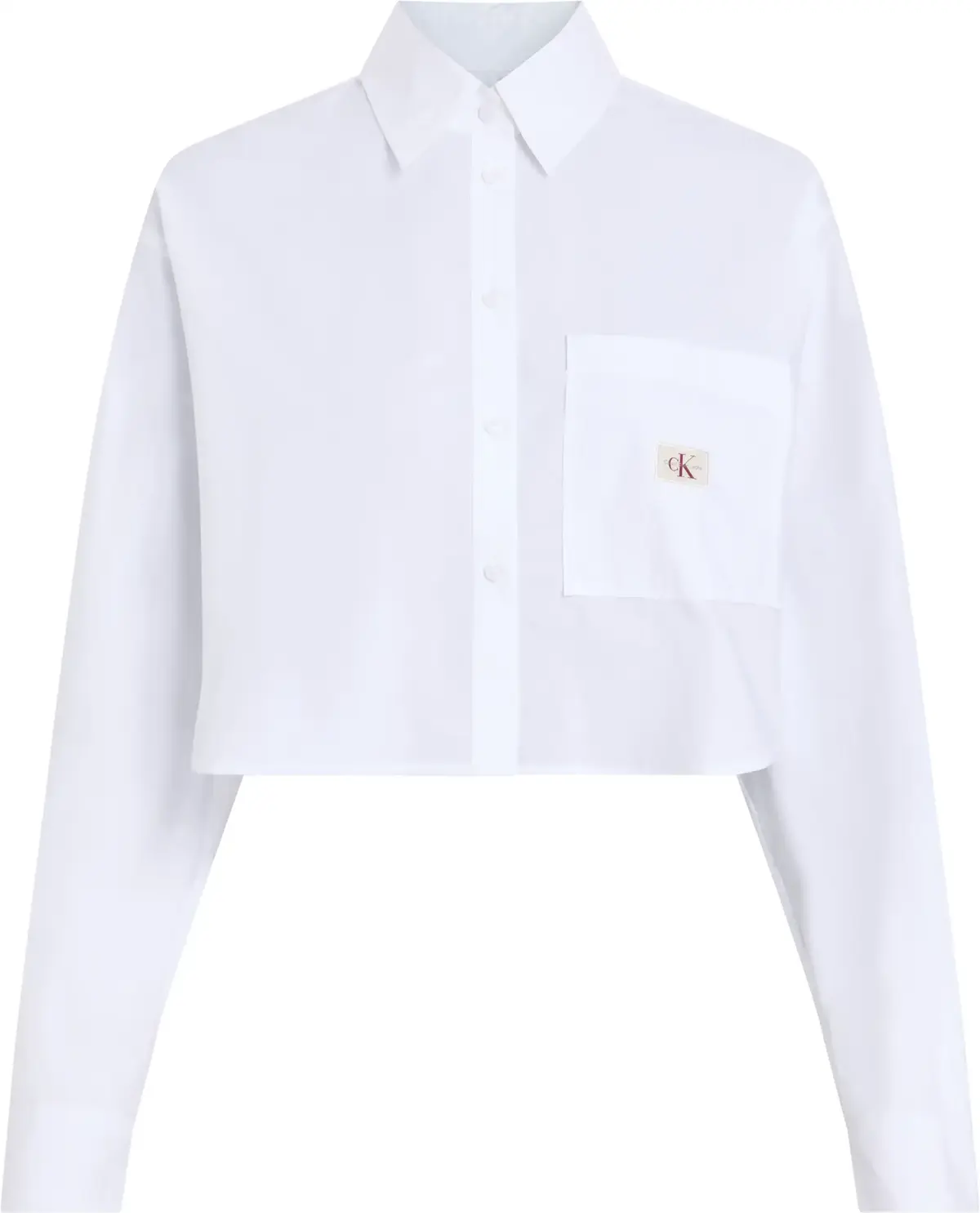 Calvin Klein WOVEN LABEL CROPPED, YAF Beyaz Kadın Gömlek