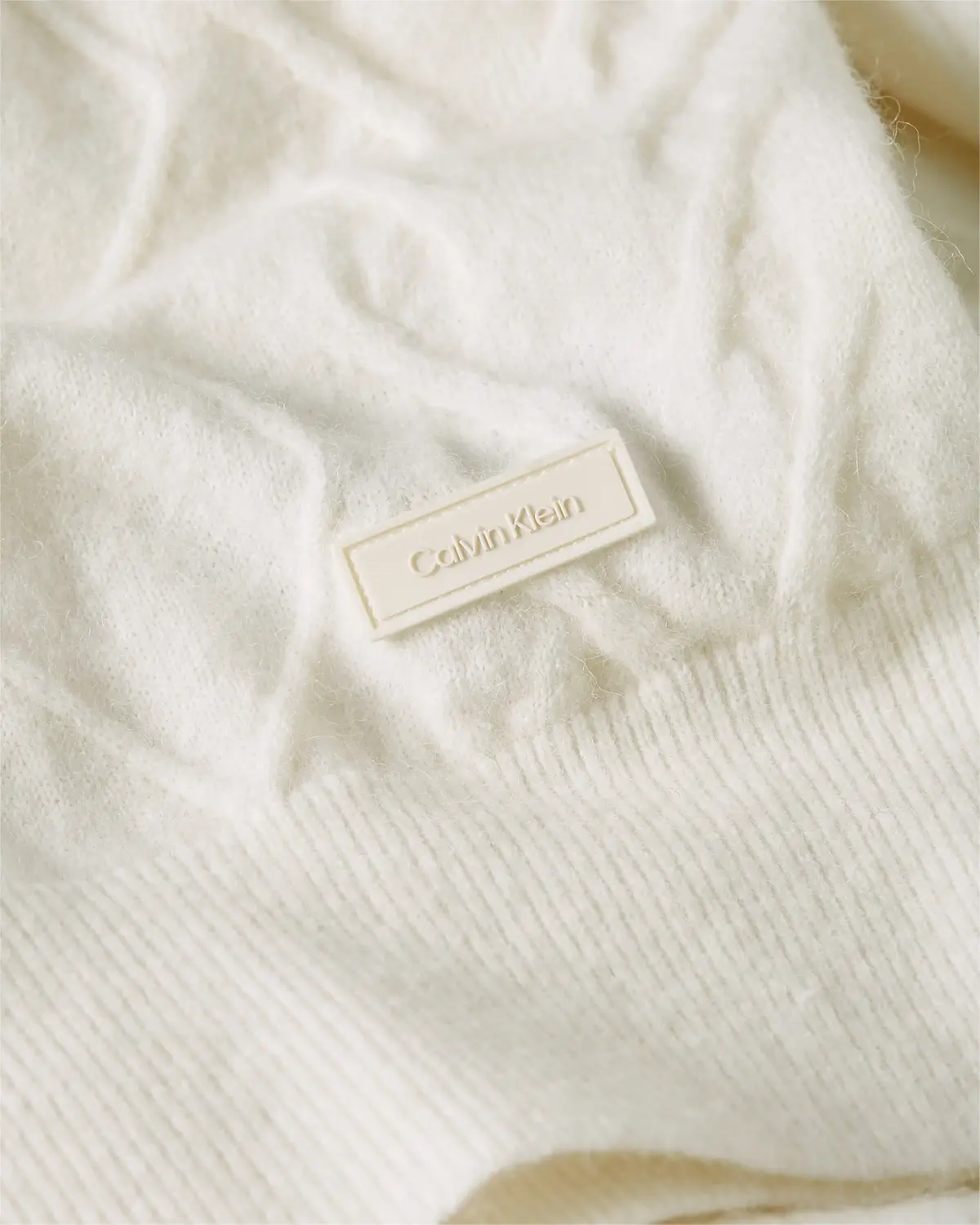 Calvin Klein COMFORT CABLE SWEATE Erkek Krem Kazak