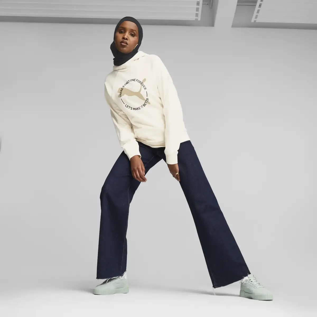 Puma BETTER SPORTSWEAR Hoodie Krem Kadın Hoodie