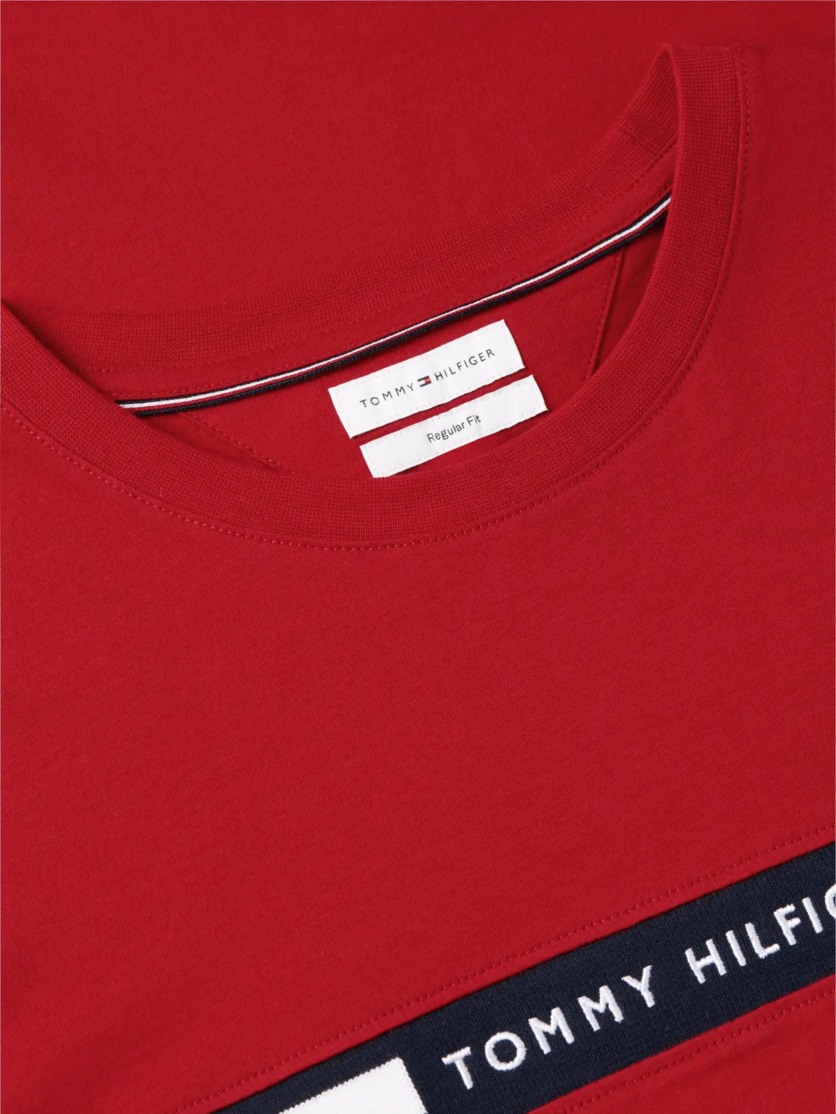 Tommy Hilfiger HILFIGER CHEST INSER, XLD Kırmızı Erkek T-Shirt & Polo
