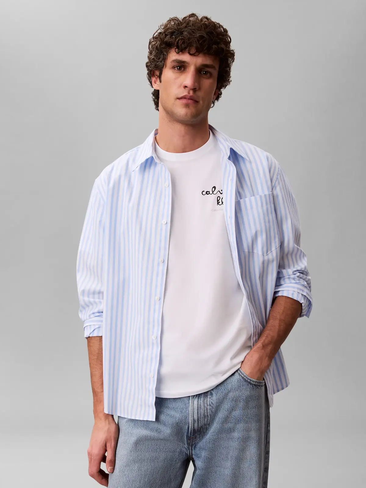 Calvin Klein SS 30S EU CK TRVL Beyaz Erkek Tişört