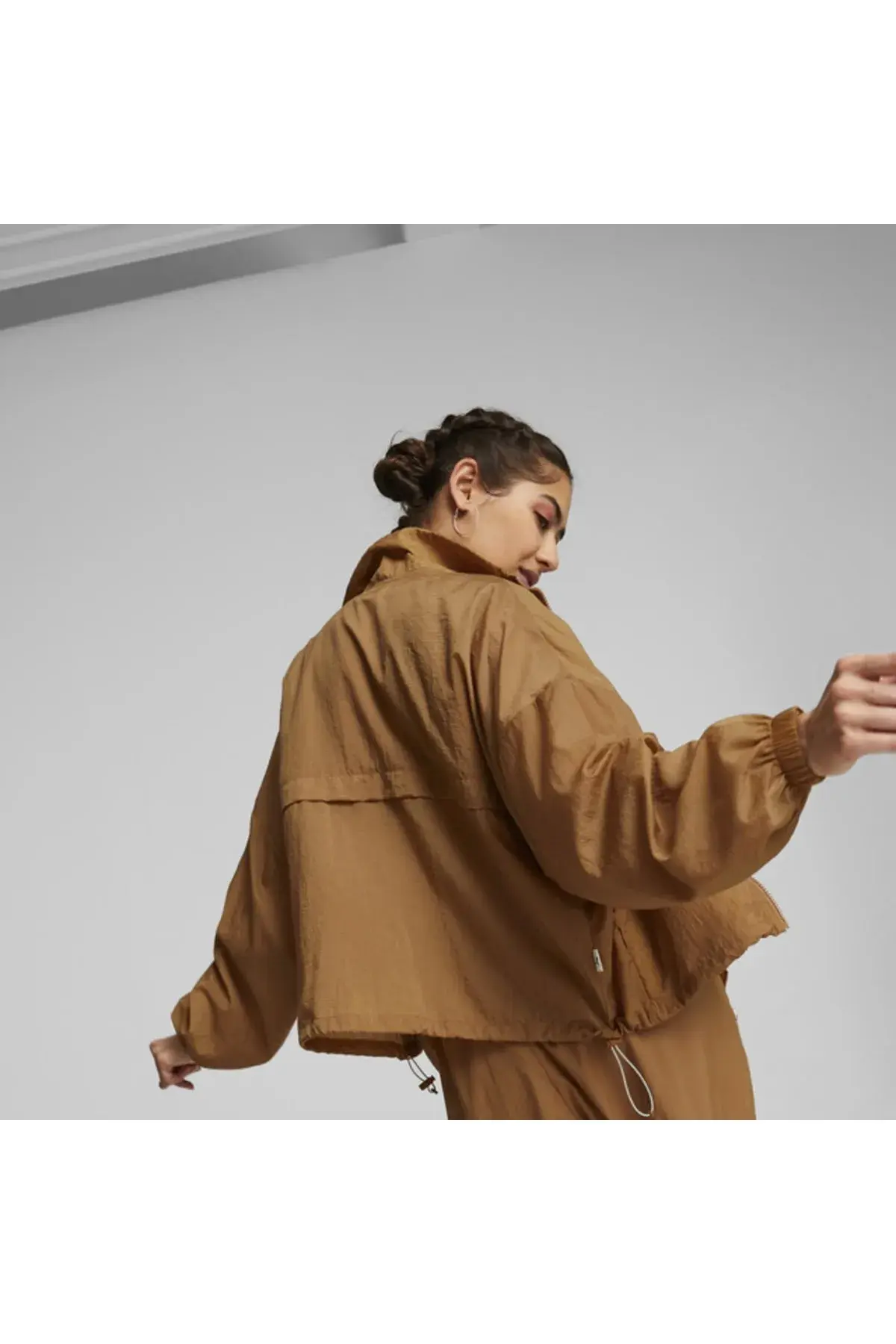 Puma Infuse Woven Track Jacket Camel Kadın Fermuarlı Sweatshirt