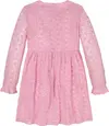 Tommy Hilfiger FLORAL LACE DRESS LS, TPF Pembe Kız Çocuk Elbise-Etek