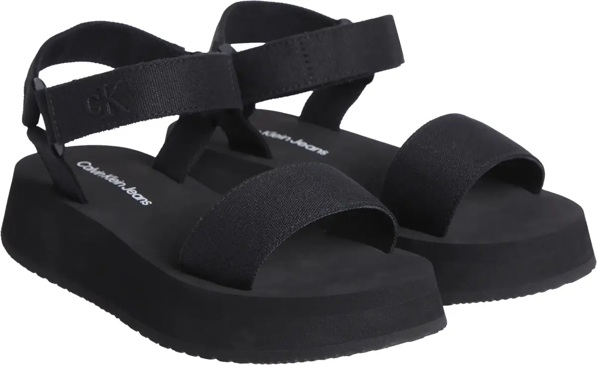 Calvin Klein SANDAL VELCRO WEBBIN, 0GJ Siyah Kadın Terlik