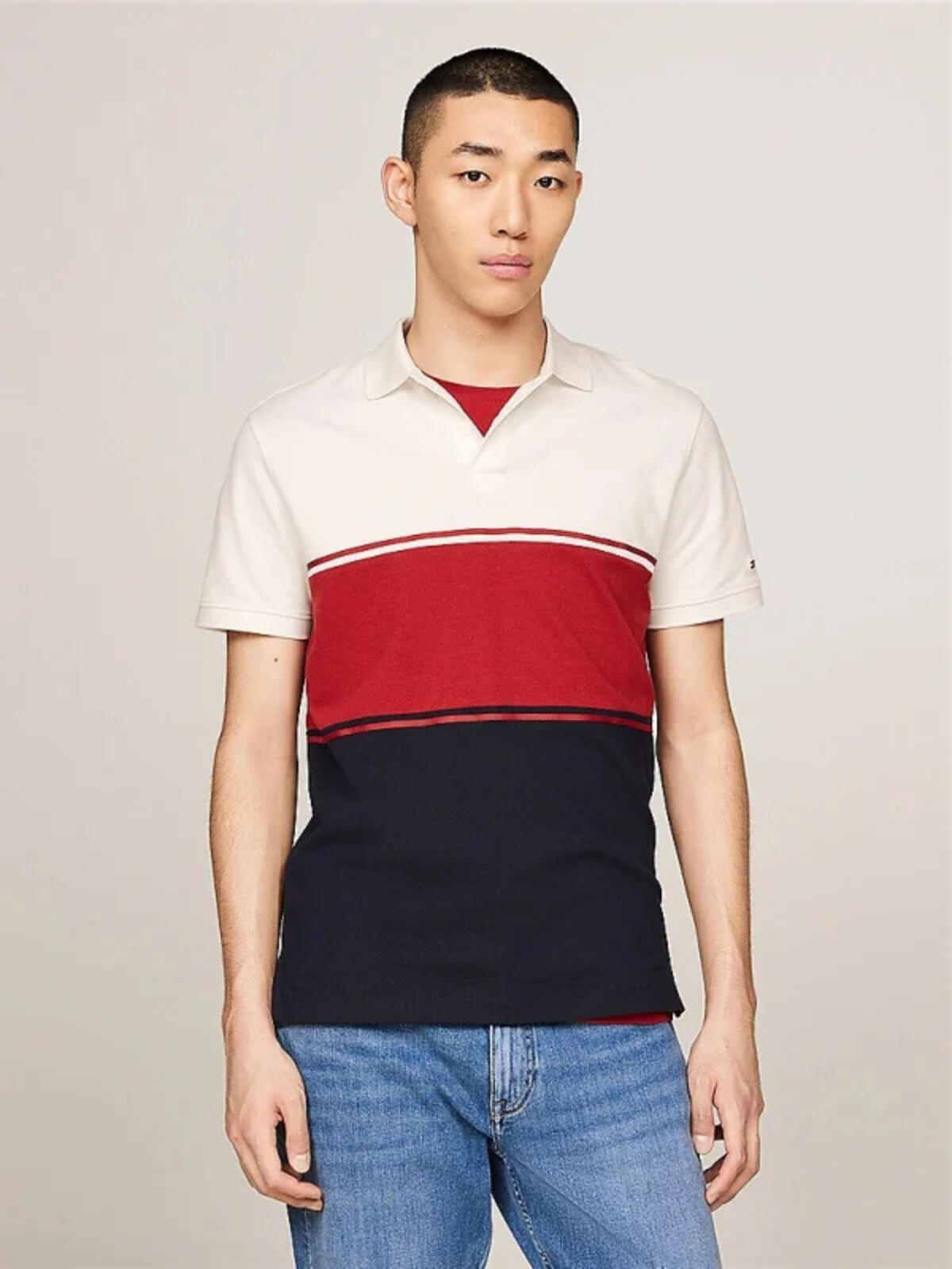 Tommy Hilfiger COLORBLOCK REG POLO, XNN Kırmızı Erkek T-Shirt