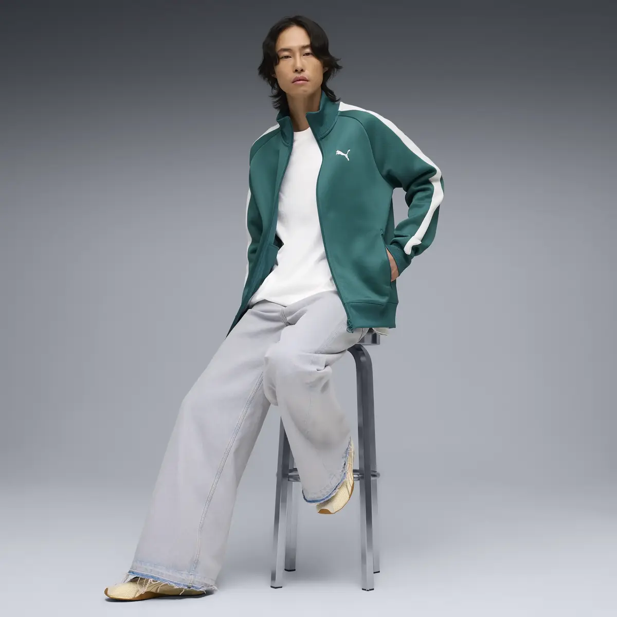 Puma T7 ALWAYS ON Track Jacket Yeşil Erkek Fermuarlı Üst