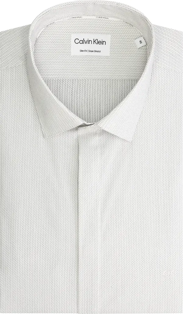 Calvin Klein STAIN SHIELD DOT SLI Erkek Beyaz Gömlek