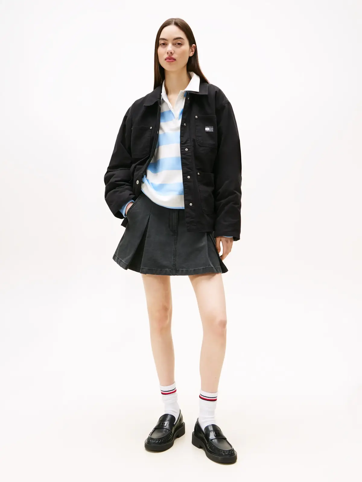 Tommy Hilfiger TJW CHORE JACKET EXT, BDS Siyah Kadın Ceket