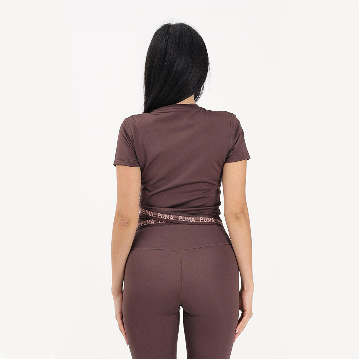 Puma W Puma Strong Cross Back Tee Chocolate B Kahverengi Kadın T-Shirt