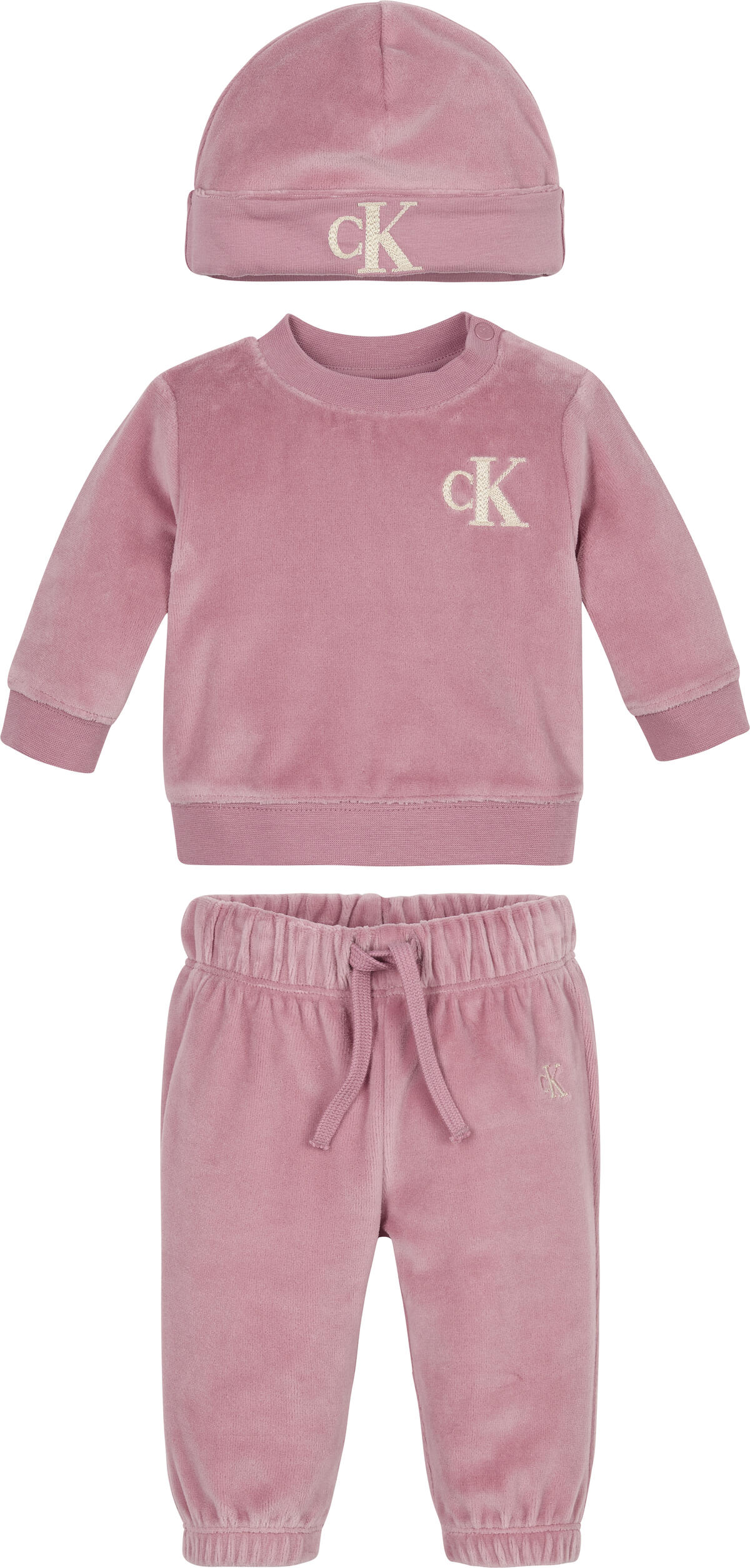 Calvin Klein VELVET HWK BEANIE GI Bebek Pembe Eşofman Takımı