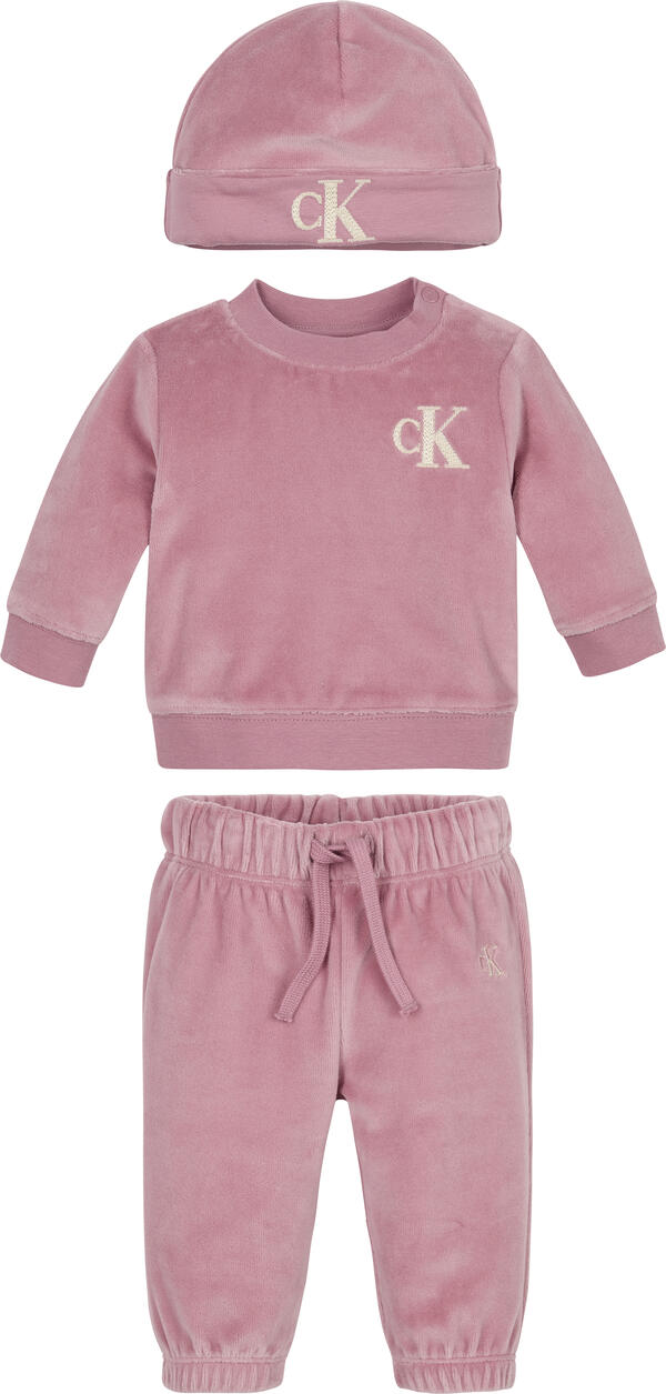 Calvin Klein VELVET HWK BEANIE GI Bebek Pembe Eşofman Takımı Calvin Klein VELVET HWK BEANIE GI Bebek Pembe Eşofman Takımı