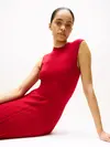 Tommy Hilfiger LYOCELL SILK SL MOCK, XLD Kırmızı Kadın Elbise