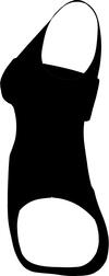 Calvin Klein ONE SHOULDER ONE PIE Kadın Siyah Mayo