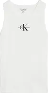 Calvin Klein MONOGRAM RIB SLEEVEL Kadın Beyaz T-Shirt
