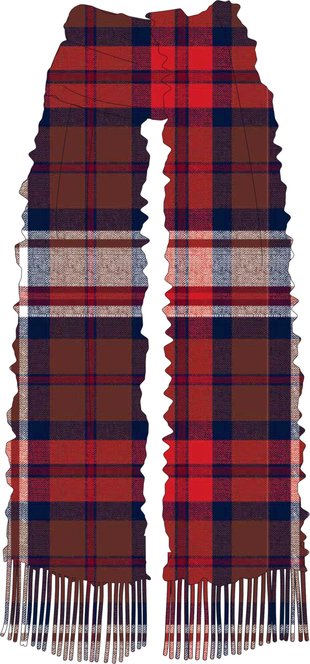 Tommy Hilfiger TOMMY CHECK SCARF Kadın Kırmızı Atkı