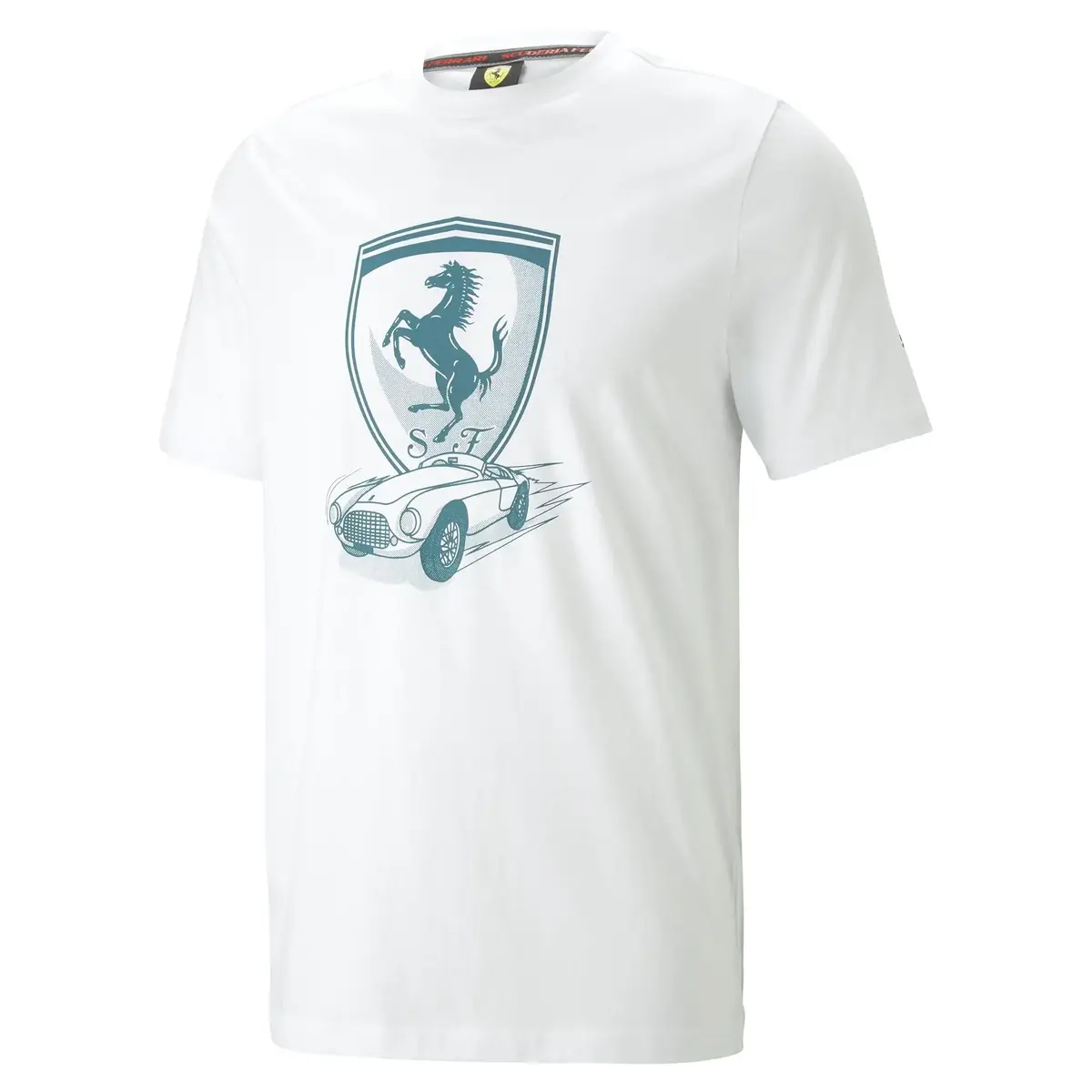 Puma Ferrari Race Big Shield Tee Beyaz Erkek/Unisex T-Shirt