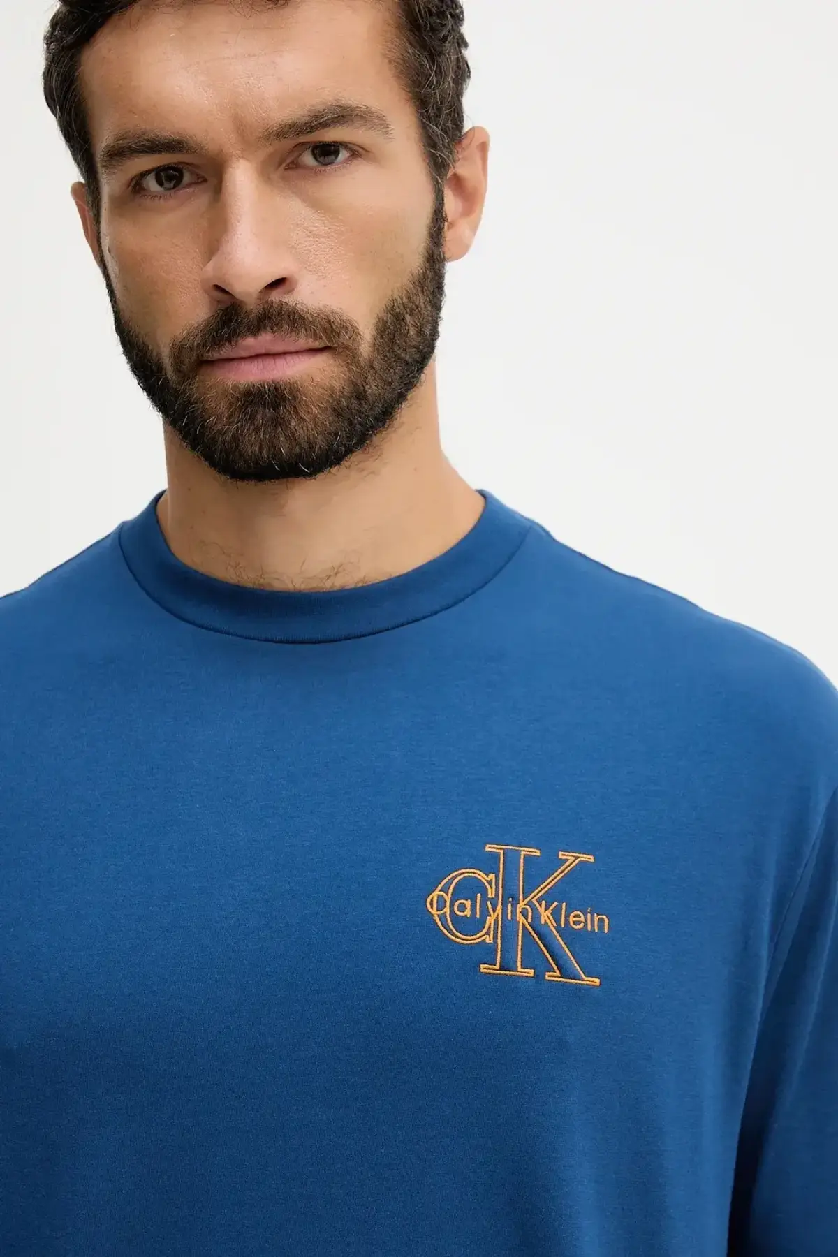 Calvin Klein SS 30S MICRO MONOLOGO GRAPHIC TE Mavi Erkek Tişört
