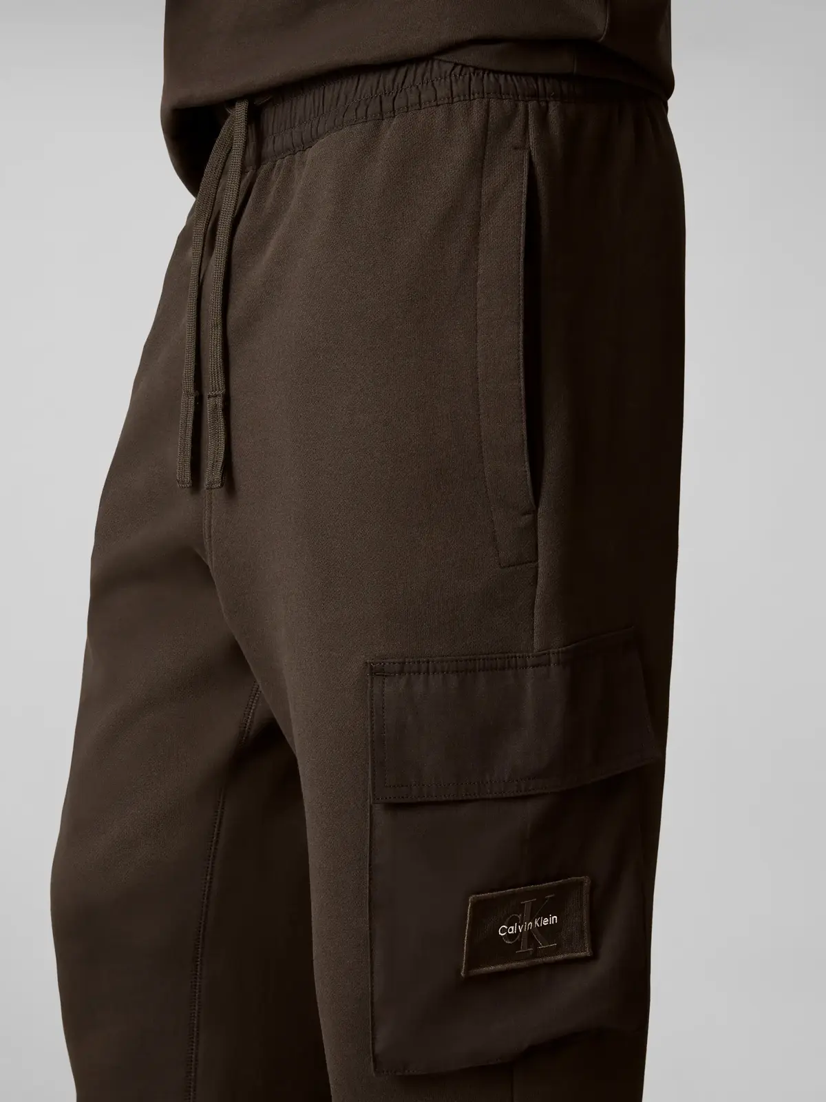 Calvin Klein EU 350TERRY BADGE JO, 8MN Gri Erkek Pantolon