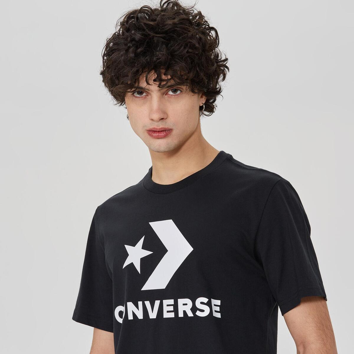 Converse STAR CHEVRON TEE COZY MOSS Siyah Unisex T-Shirt