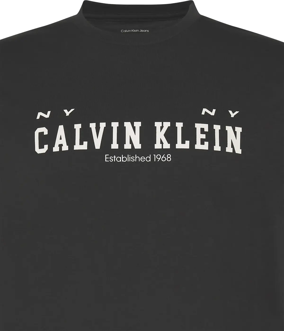 Calvin Klein SS 30S WHSL CALVIN COLL WORD GRA Erkek Siyah T-Shirt