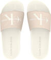 Calvin Klein SLIDE MONOGRAM CO Kadın Bej Terlik