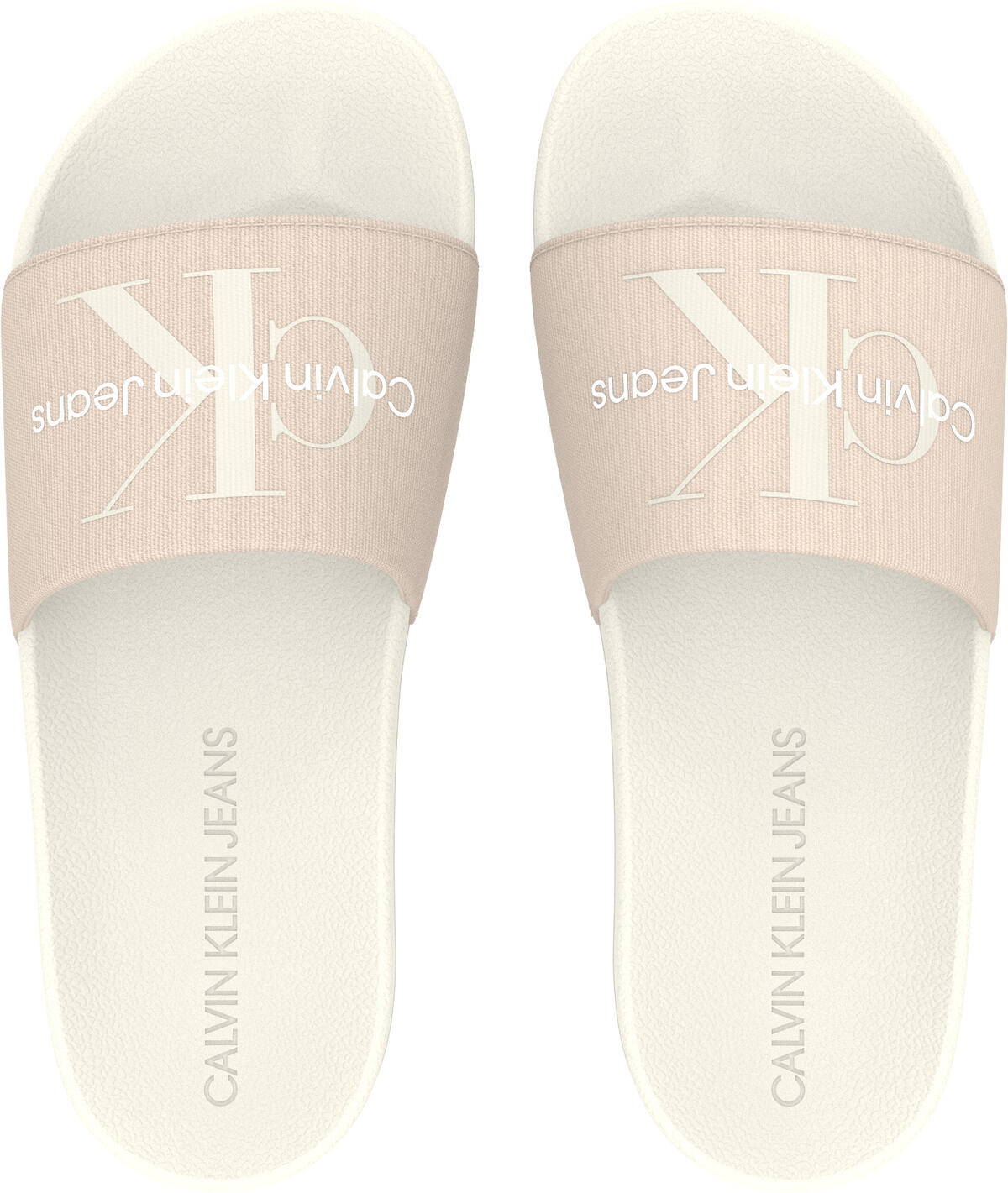 Calvin Klein SLIDE MONOGRAM CO Kadın Bej Terlik