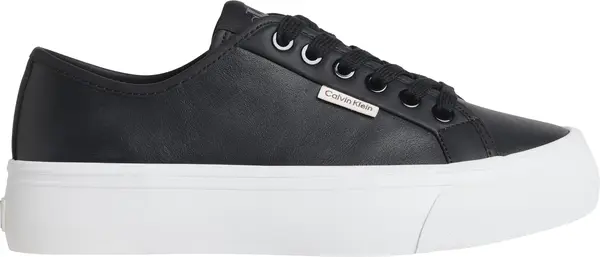 Calvin Klein VULC FLATF LACE UP LTH Kadın Siyah Günlük Spor Ayakkabı